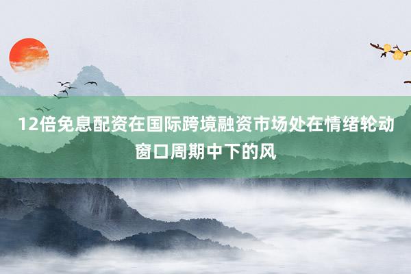 12倍免息配资在国际跨境融资市场处在情绪轮动窗口周期中下的风