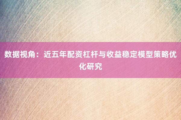 数据视角：近五年配资杠杆与收益稳定模型策略优化研究