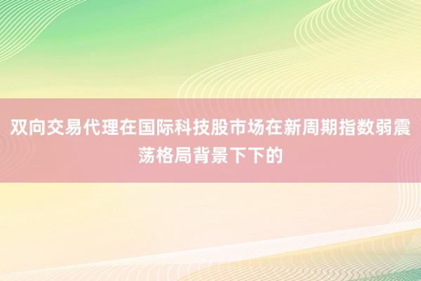 双向交易代理在国际科技股市场在新周期指数弱震荡格局背景下下的