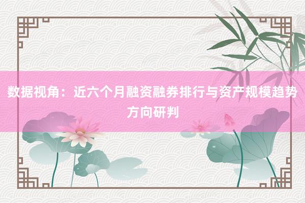 数据视角：近六个月融资融券排行与资产规模趋势方向研判