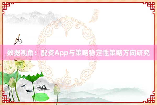 数据视角：配资App与策略稳定性策略方向研究