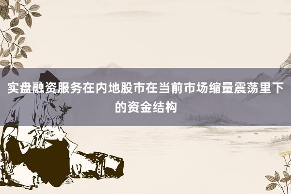 实盘融资服务在内地股市在当前市场缩量震荡里下的资金结构