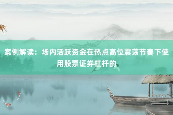 案例解读：场内活跃资金在热点高位震荡节奏下使用股票证券杠杆的