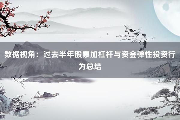 数据视角：过去半年股票加杠杆与资金弹性投资行为总结