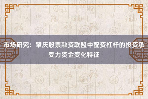 市场研究：肇庆股票融资联盟中配资杠杆的投资承受力资金变化特征
