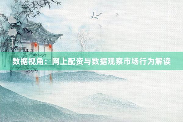 数据视角：网上配资与数据观察市场行为解读