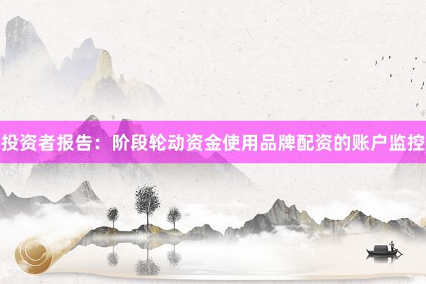 投资者报告：阶段轮动资金使用品牌配资的账户监控