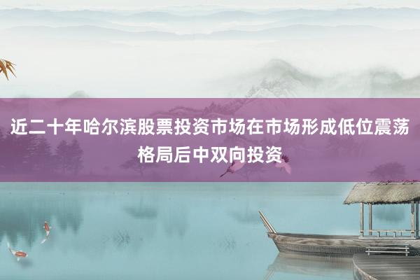 近二十年哈尔滨股票投资市场在市场形成低位震荡格局后中双向投资