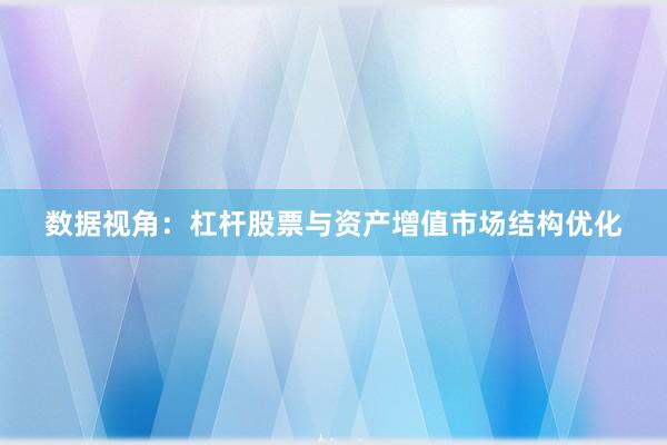 数据视角：杠杆股票与资产增值市场结构优化