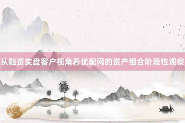 从融资实盘客户视角看优配网的资产组合阶段性观察