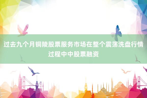 过去九个月铜陵股票服务市场在整个震荡洗盘行情过程中中股票融资