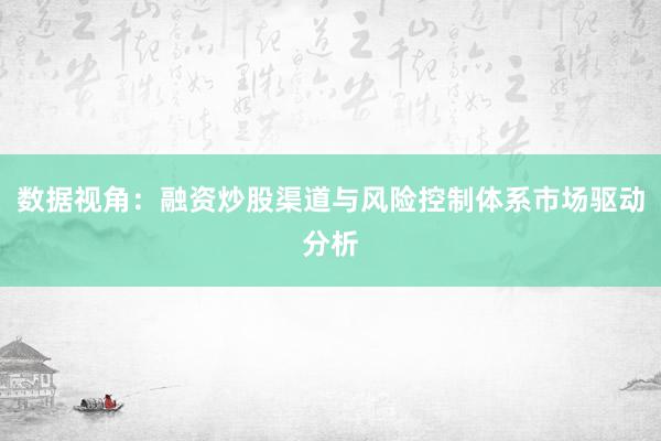数据视角：融资炒股渠道与风险控制体系市场驱动分析