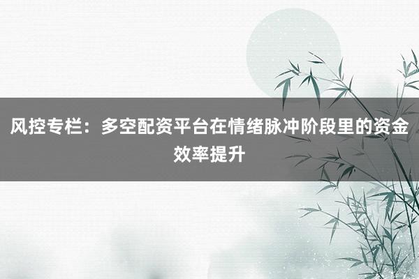 风控专栏：多空配资平台在情绪脉冲阶段里的资金效率提升