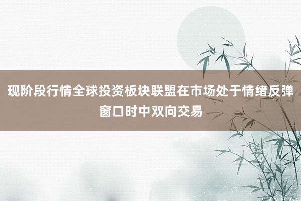 现阶段行情全球投资板块联盟在市场处于情绪反弹窗口时中双向交易