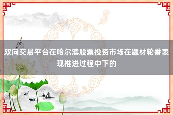 双向交易平台在哈尔滨股票投资市场在题材轮番表现推进过程中下的