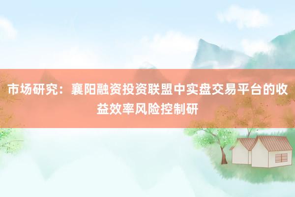 市场研究：襄阳融资投资联盟中实盘交易平台的收益效率风险控制研