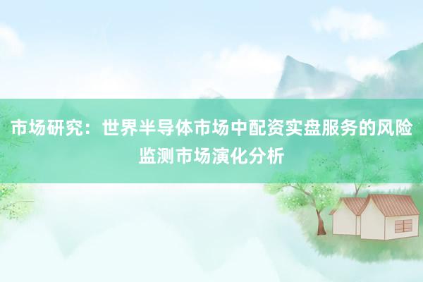 市场研究：世界半导体市场中配资实盘服务的风险监测市场演化分析