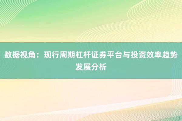 数据视角：现行周期杠杆证券平台与投资效率趋势发展分析