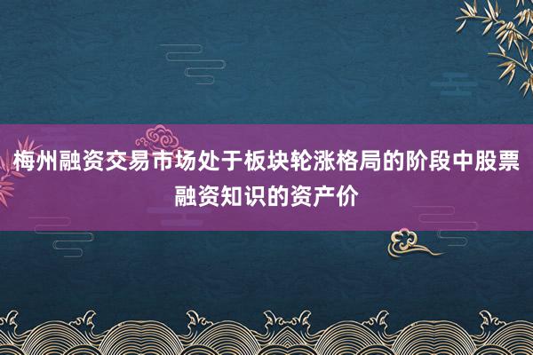 梅州融资交易市场处于板块轮涨格局的阶段中股票融资知识的资产价