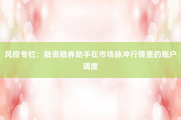 风控专栏：融资融券助手在市场脉冲行情里的账户调度