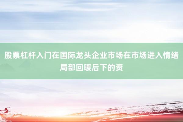 股票杠杆入门在国际龙头企业市场在市场进入情绪局部回暖后下的资