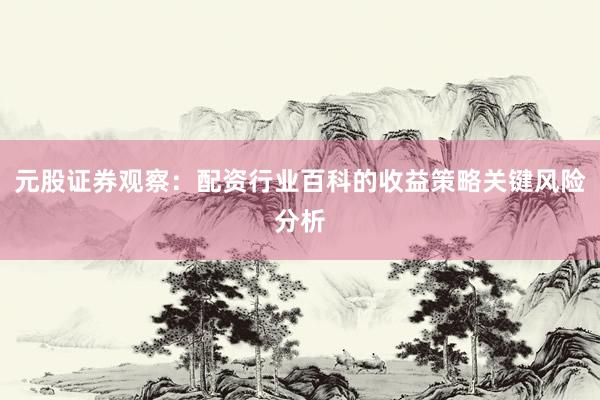 元股证券观察：配资行业百科的收益策略关键风险分析
