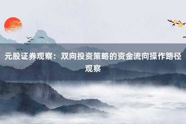 元股证券观察：双向投资策略的资金流向操作路径观察