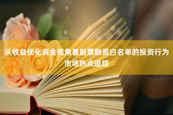 从收益优化资金视角看股票融资白名单的投资行为市场热点追踪
