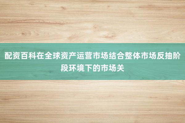 配资百科在全球资产运营市场结合整体市场反抽阶段环境下的市场关