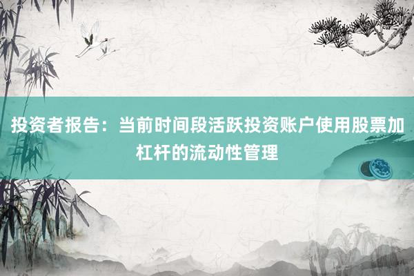 投资者报告：当前时间段活跃投资账户使用股票加杠杆的流动性管理