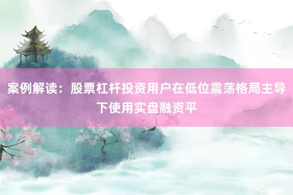 案例解读：股票杠杆投资用户在低位震荡格局主导下使用实盘融资平