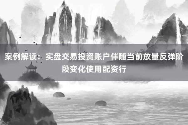案例解读：实盘交易投资账户伴随当前放量反弹阶段变化使用配资行