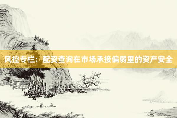 风控专栏：配资查询在市场承接偏弱里的资产安全