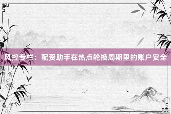 风控专栏：配资助手在热点轮换周期里的账户安全