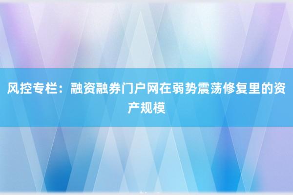 风控专栏：融资融券门户网在弱势震荡修复里的资产规模