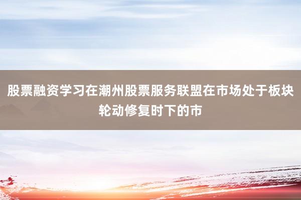 股票融资学习在潮州股票服务联盟在市场处于板块轮动修复时下的市