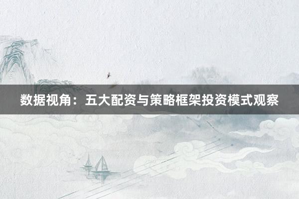 数据视角：五大配资与策略框架投资模式观察