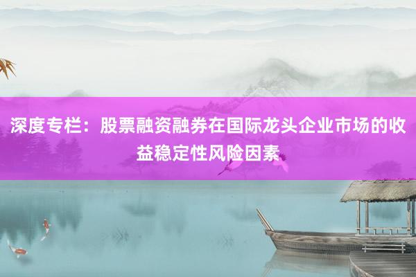 深度专栏：股票融资融券在国际龙头企业市场的收益稳定性风险因素