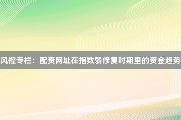 风控专栏：配资网址在指数弱修复时期里的资金趋势
