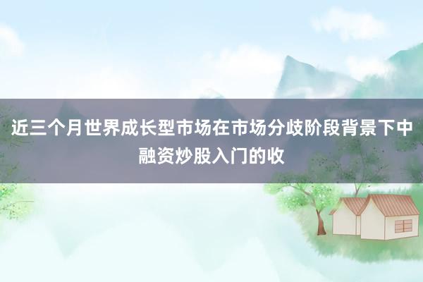 近三个月世界成长型市场在市场分歧阶段背景下中融资炒股入门的收