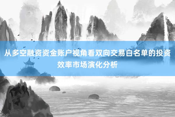 从多空融资资金账户视角看双向交易白名单的投资效率市场演化分析