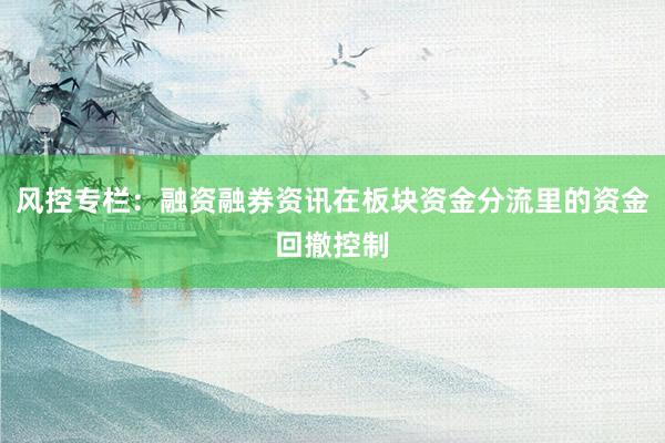 风控专栏：融资融券资讯在板块资金分流里的资金回撤控制