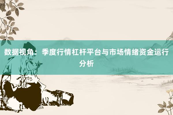 数据视角：季度行情杠杆平台与市场情绪资金运行分析