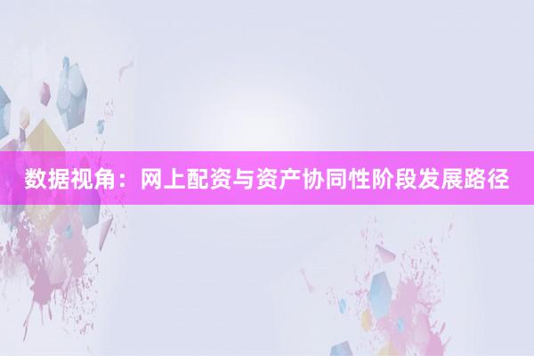数据视角：网上配资与资产协同性阶段发展路径
