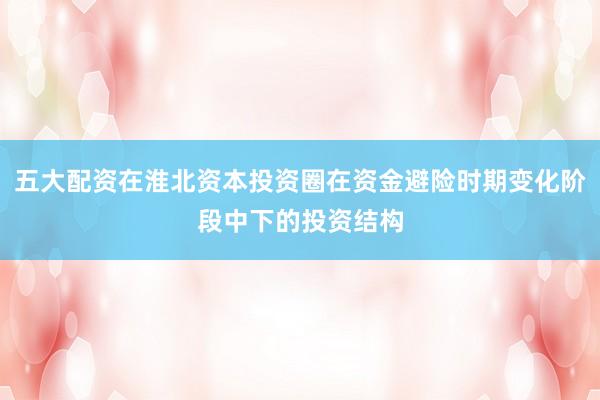 五大配资在淮北资本投资圈在资金避险时期变化阶段中下的投资结构