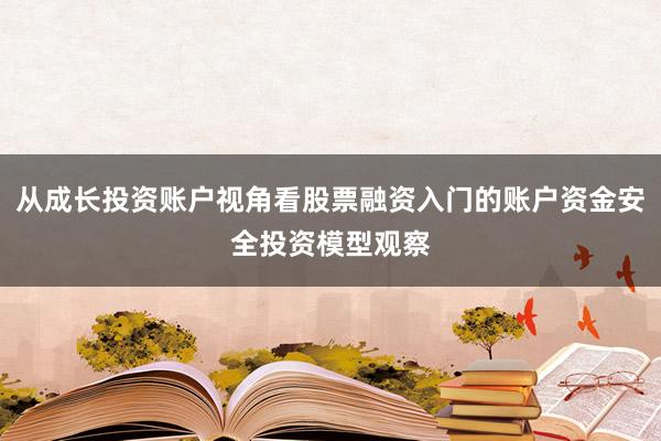 从成长投资账户视角看股票融资入门的账户资金安全投资模型观察