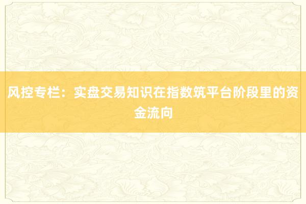 风控专栏：实盘交易知识在指数筑平台阶段里的资金流向