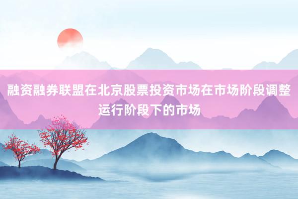 融资融券联盟在北京股票投资市场在市场阶段调整运行阶段下的市场