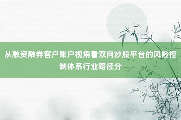 从融资融券客户账户视角看双向炒股平台的风险控制体系行业路径分