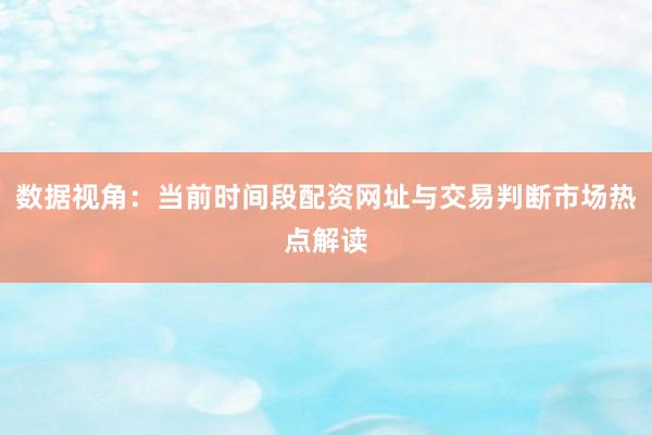 数据视角：当前时间段配资网址与交易判断市场热点解读